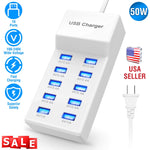 10 Ports USB Charging Station Hub 50W USB Wall Charger-AMAZON FACTORY
