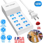 10 Ports USB Charging Station Hub 50W USB Wall Charger-AMAZON FACTORY