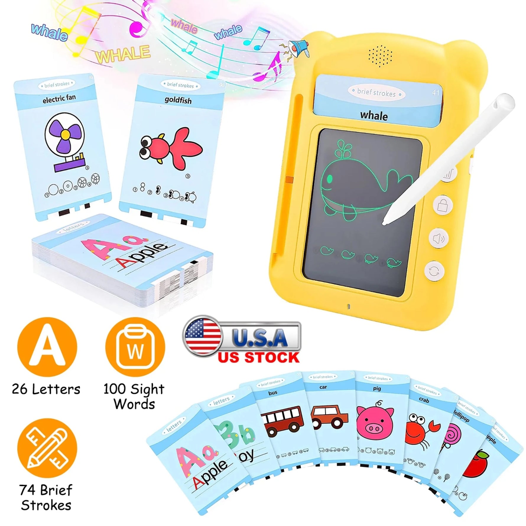 100 Words Talking Flash Cards 5.5In Toddler LCD-AMAZON FACTORY