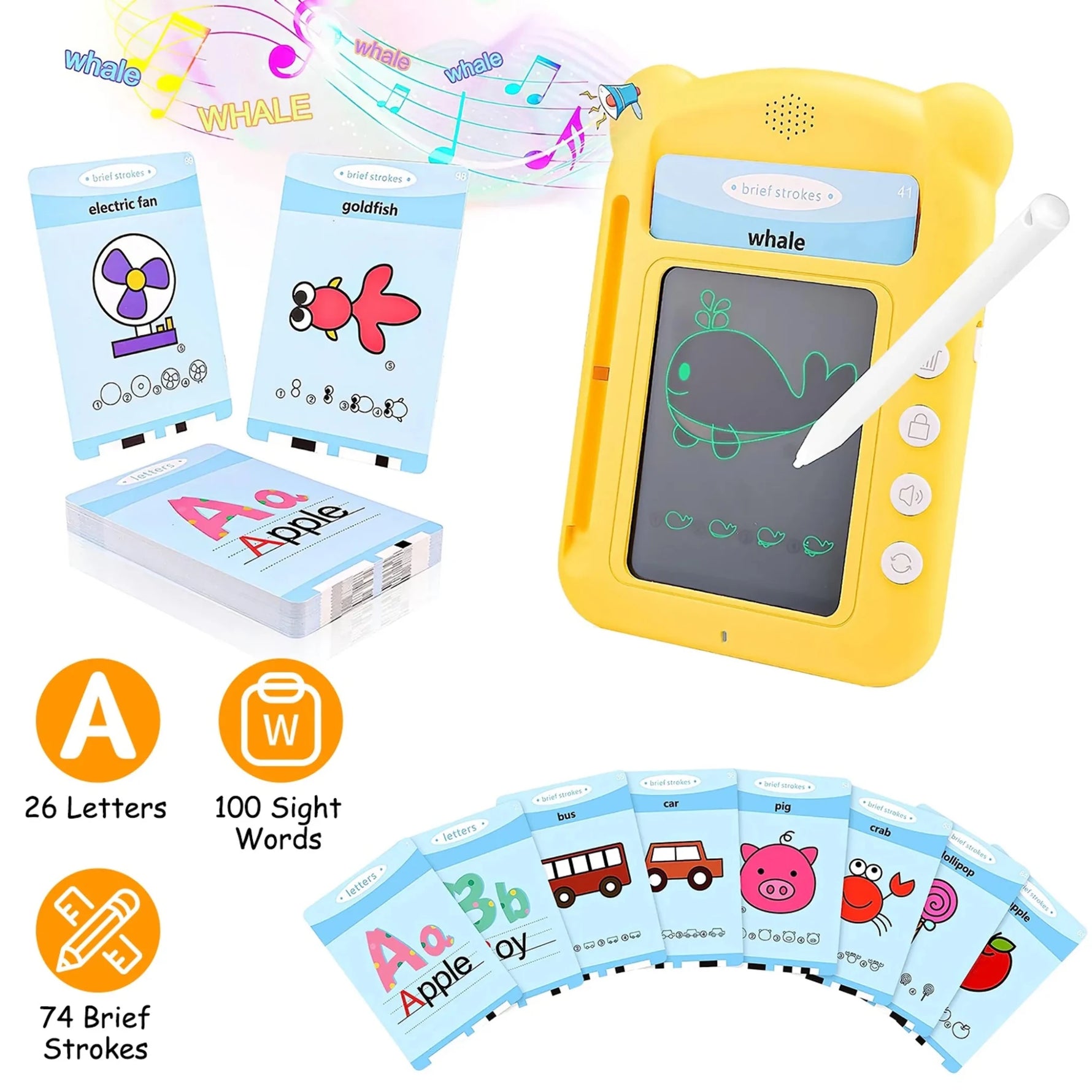 100 Words Talking Flash Cards 5.5In Toddler LCD-AMAZON FACTORY