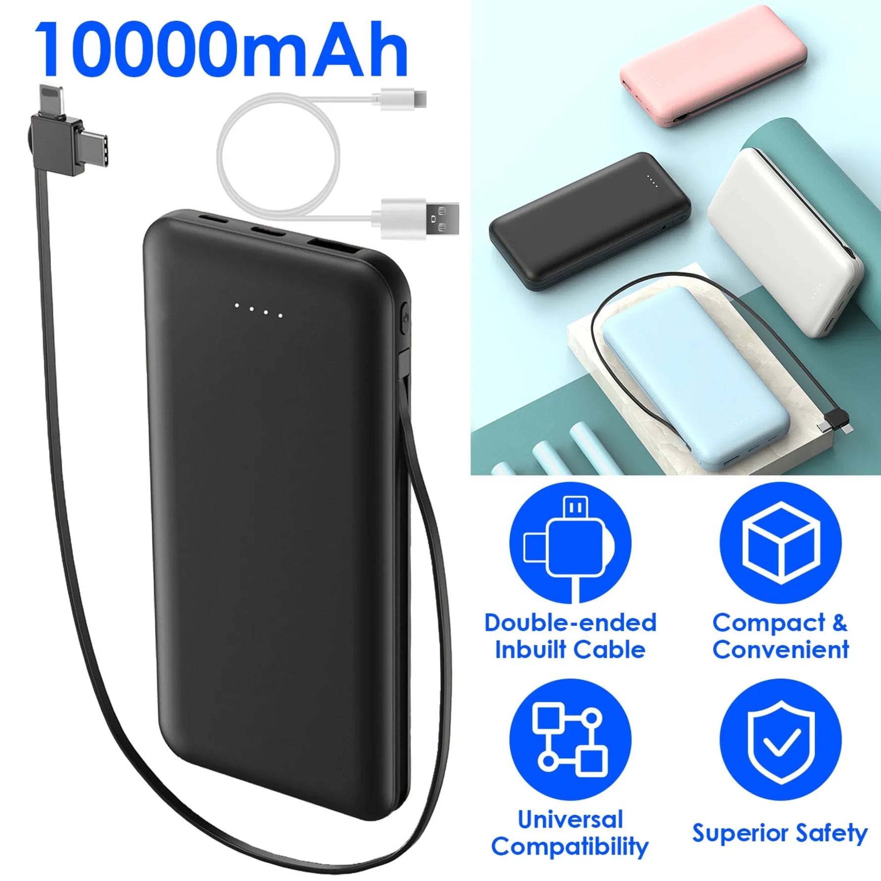 10000mAh Power Bank Portable Phone Charger-AMAZON FACTORY