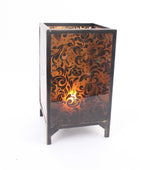 "10.25 X 10.25" X 18" Brown Vintage Floral Pattern - Candle Holder-AMAZON FACTORY