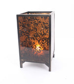 "10.25 X 10.25" X 18" Brown Vintage Floral Pattern - Candle Holder-AMAZON FACTORY