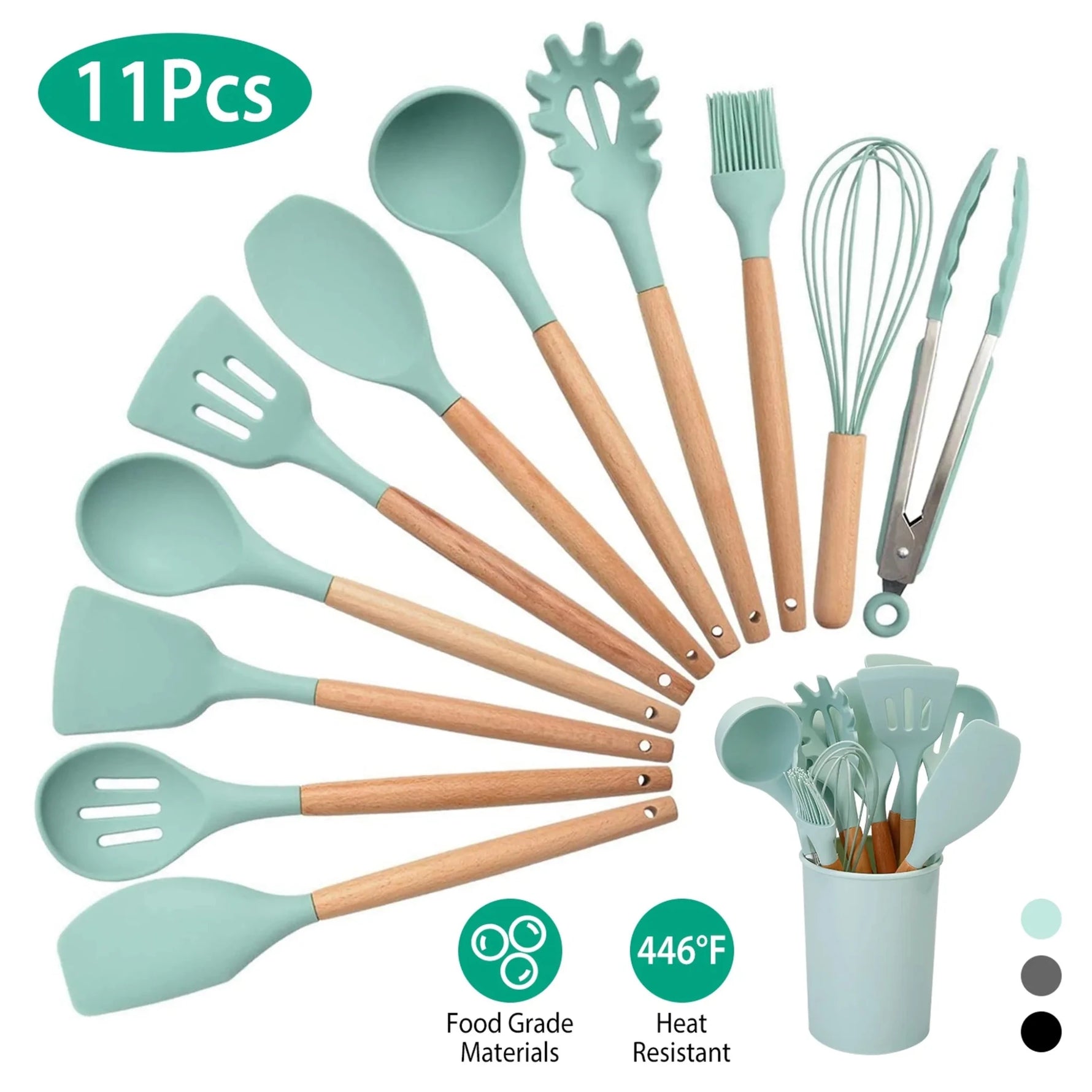 11Pcs Silicone Cooking Utensil Set-AMAZON FACTORY