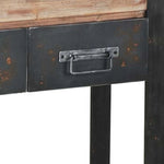12" Brown and Black Solid Wood Sled Console Table And Drawers - AMAZON FACTORY