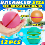 12 Pcs Reusable Water Balloons Silicone Pool Toys Water Balls for Pool Gifts Outdoor Water Toys Refillable Water Balloons Self Sealing Pool Toy-AMAZON FACTORY