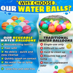 12 Pcs Reusable Water Balloons Silicone Pool Toys Water Balls for Pool Gifts Outdoor Water Toys Refillable Water Balloons Self Sealing Pool Toy-AMAZON FACTORY