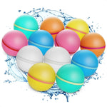 12 Pcs Reusable Water Balloons Silicone Pool Toys Water Balls for Pool Gifts Outdoor Water Toys Refillable Water Balloons Self Sealing Pool Toy-AMAZON FACTORY