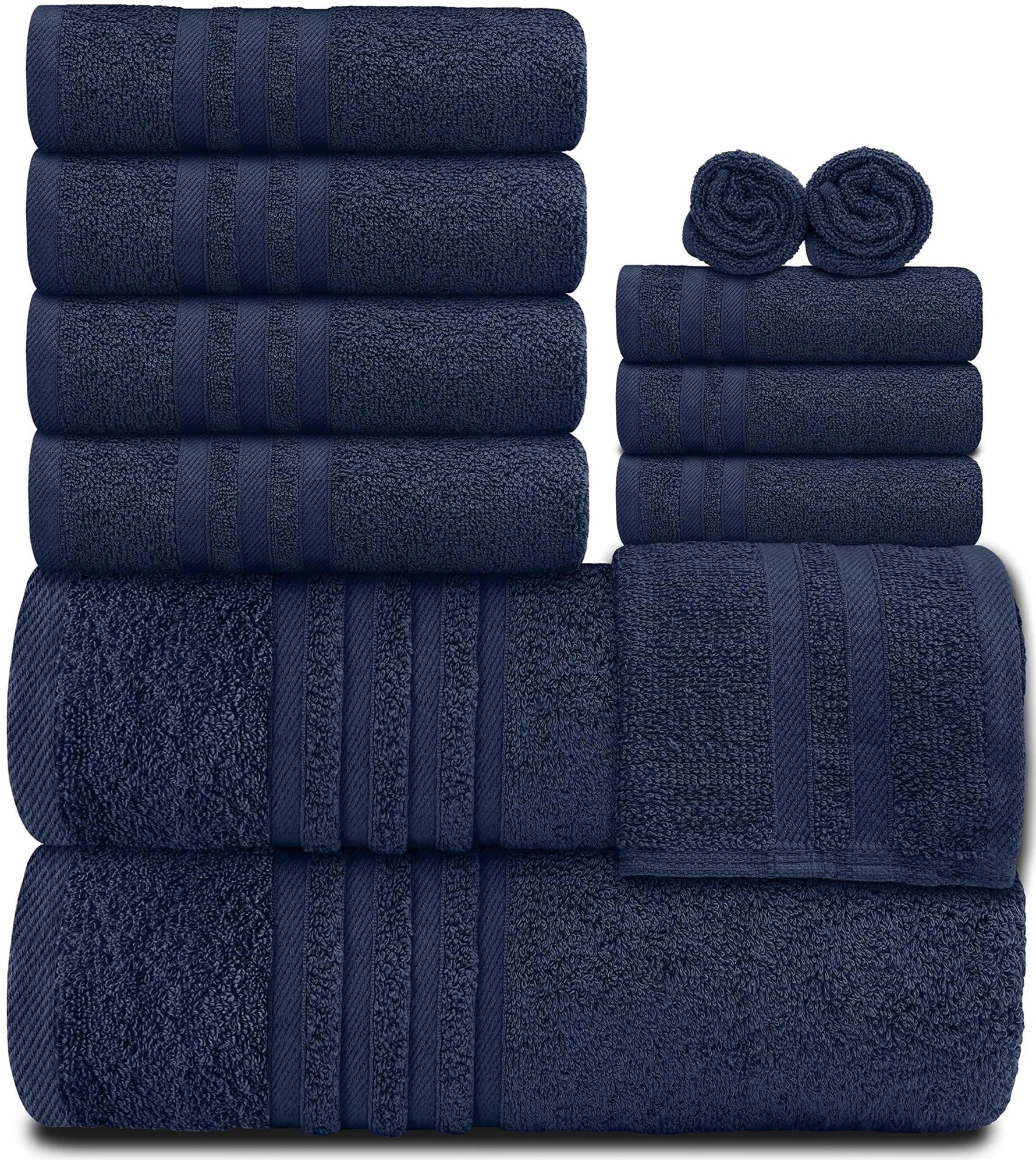 12 Piece Bath Towel Set for Bathroom 2 Bath Towels 4 Hand Towels 6 Washcloths 100% Cotton Soft and Plush Highly Absorbent Soft Towel for Hotel & Spa N - AMAZON FACTORY