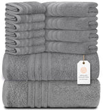 12 Piece Bath Towel Set for Bathroom Wealuxe Collection 2 Bath Towels 4 Hand Towels 6 Washcloths 100% Cotton Soft and Plush Highly Absorbent Soft Towe - AMAZON FACTORY