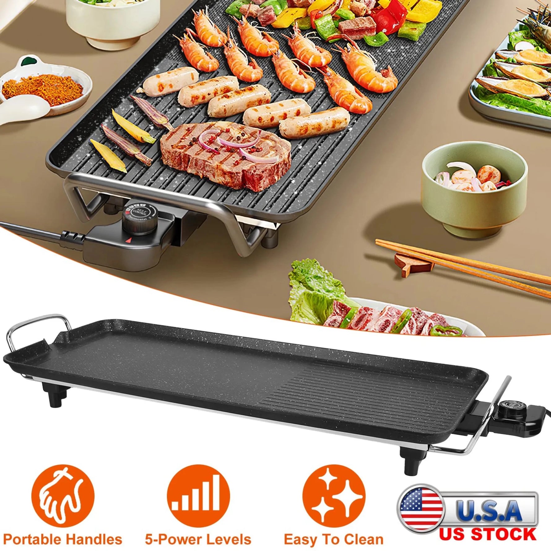 1500W Electric Barbecue Grill Hot Plate-AMAZON FACTORY