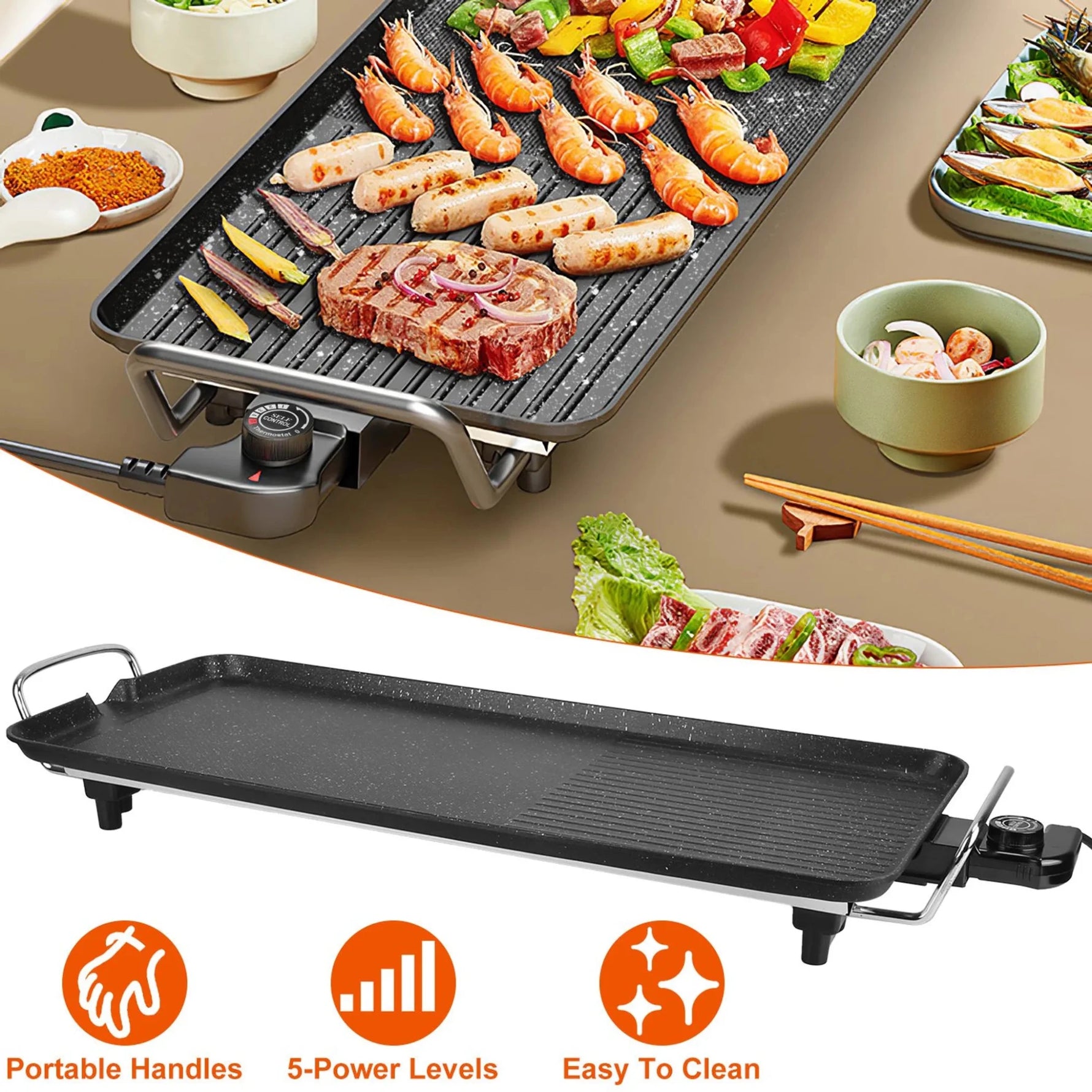 1500W Electric Barbecue Grill Hot Plate-AMAZON FACTORY