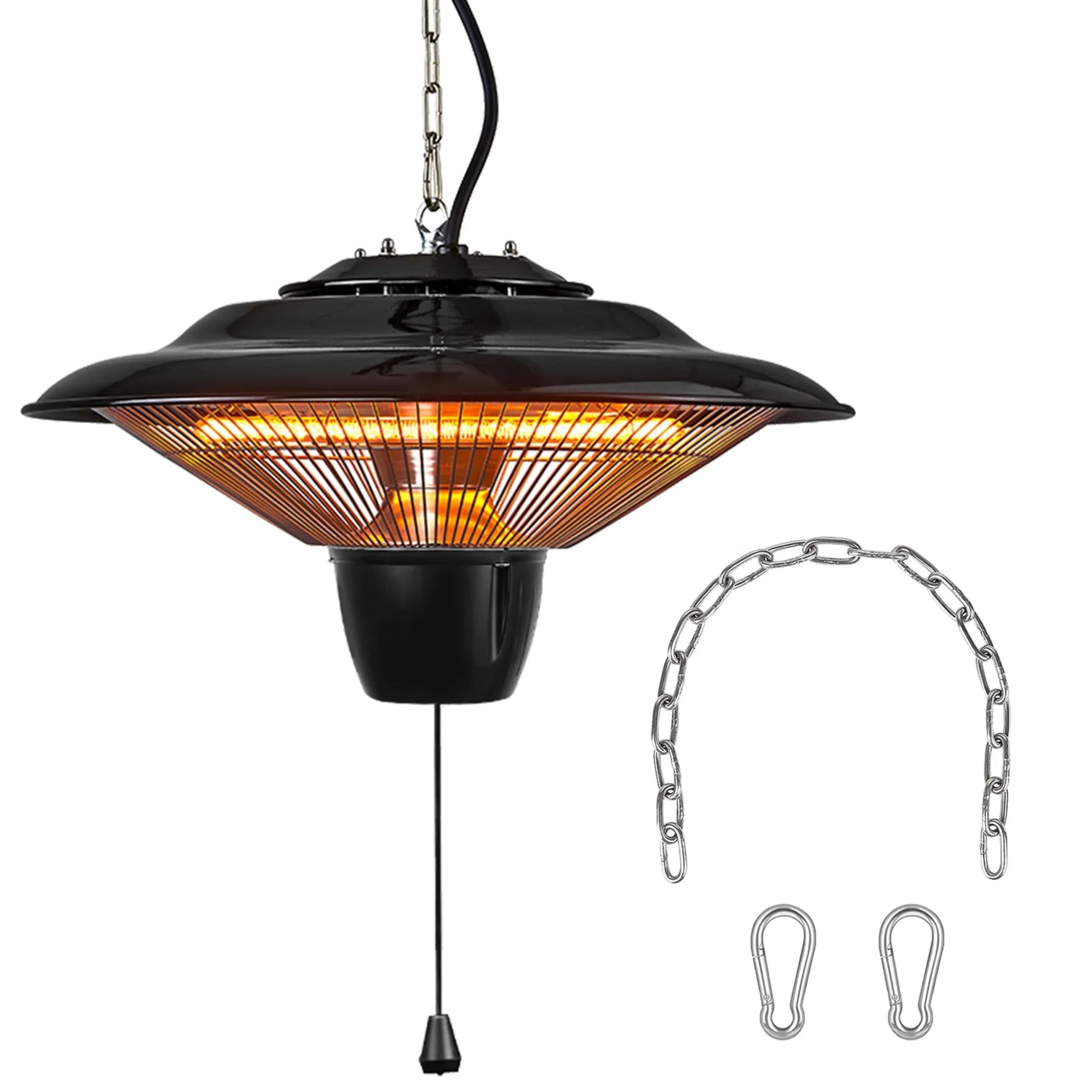 1500W Outdoor Hanging Patio Heater Ultra - Quiet Electric Heating Lamp - AMAZON FACTORY