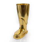 16" Gold Aluminum Firefighter Boot Umbrella Stand - AMAZON FACTORY
