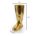 16" Gold Aluminum Firefighter Boot Umbrella Stand - AMAZON FACTORY