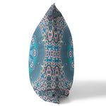 16" X 16" Blue And Pink Geometric Blown Seam Suede Throw Pillow - AMAZON FACTORY