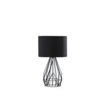 18 Asymmetric Black Cage Metal Table Lamp - AMAZON FACTORY
