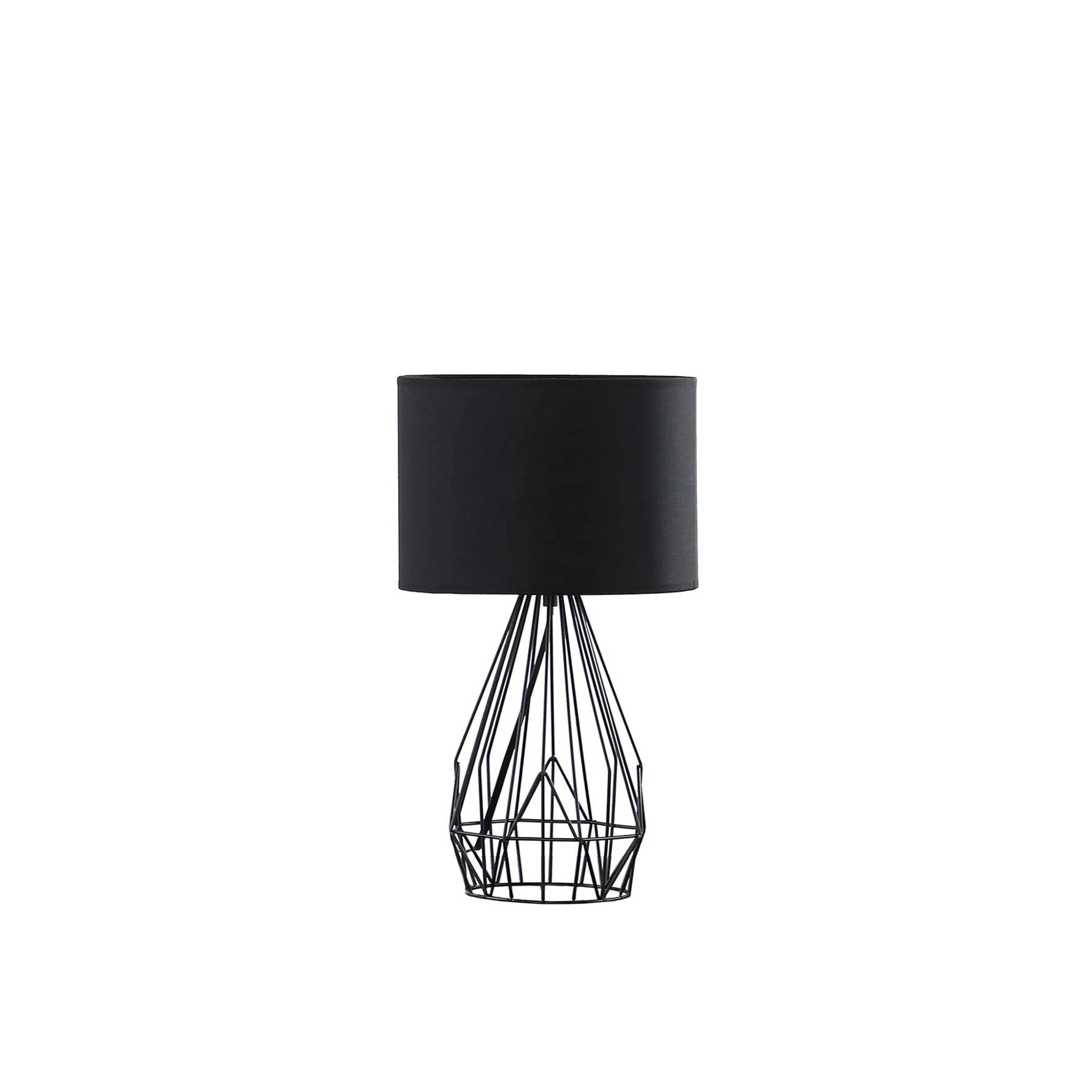 18 Asymmetric Black Cage Metal Table Lamp - AMAZON FACTORY