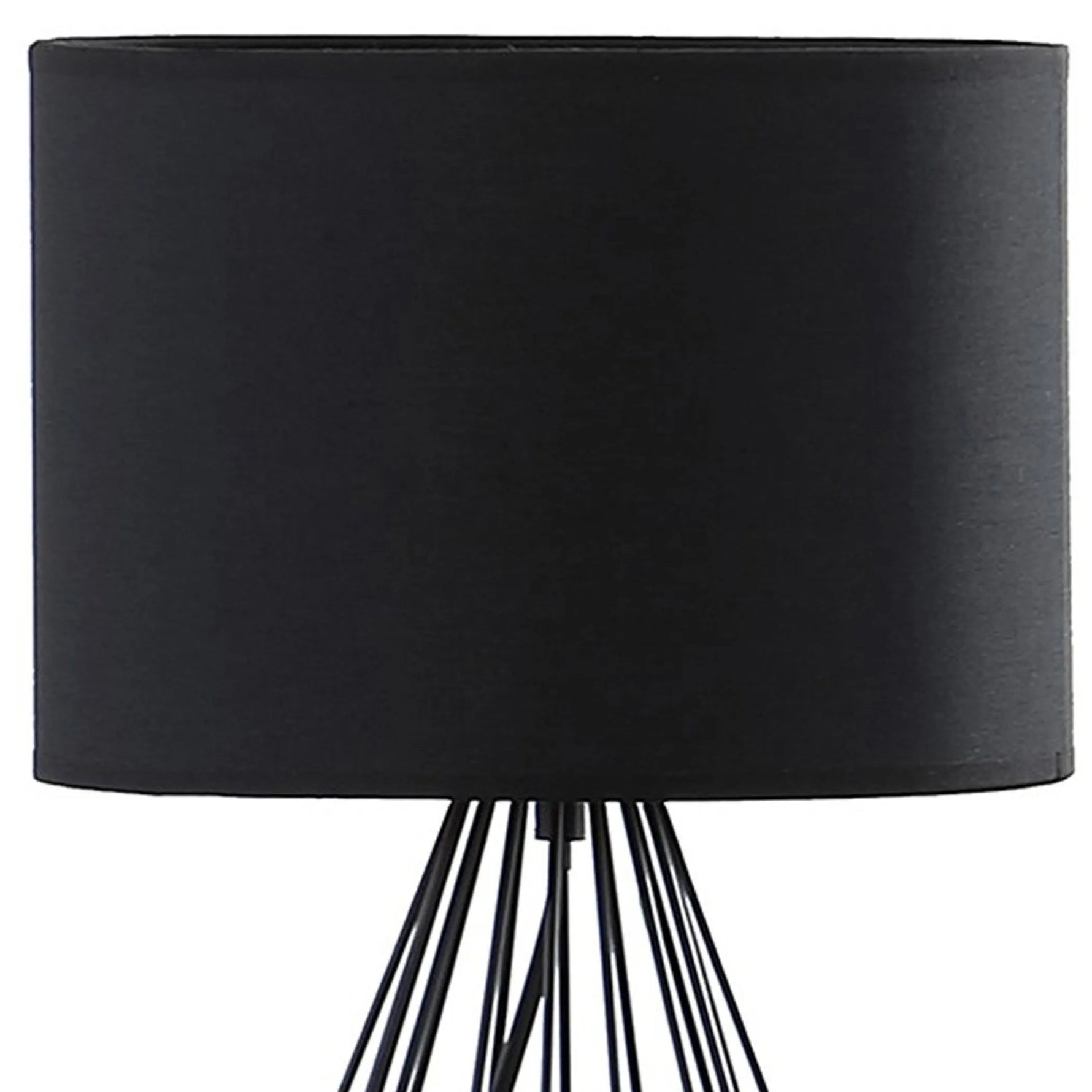 18 Asymmetric Black Cage Metal Table Lamp - AMAZON FACTORY