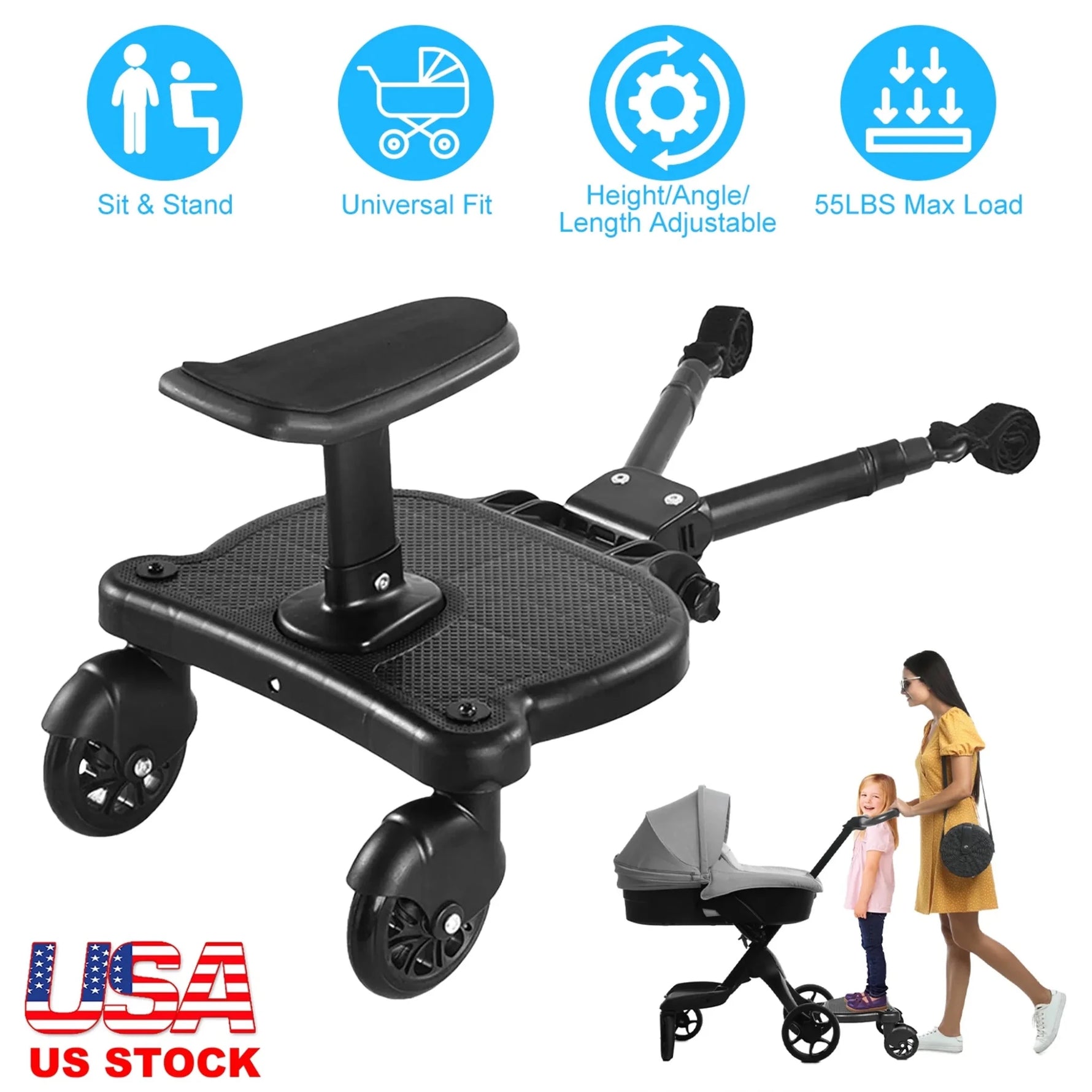 2 In 1 Universal Stroller Board Sit-AMAZON FACTORY