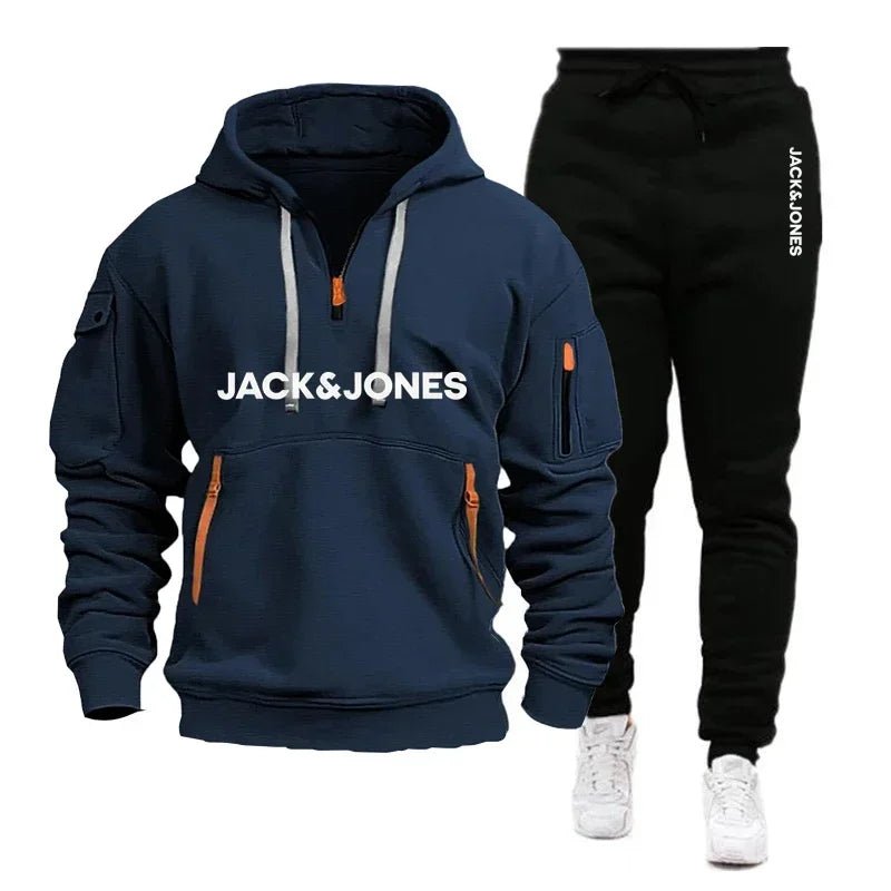2 Packs 2026 Autumn Winter Men's Sportswear Set, Hoodie + Fitness Jogging Pants for Each Set-AMAZON FACTORY