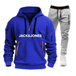 2 Packs 2026 Autumn Winter Men's Sportswear Set, Hoodie + Fitness Jogging Pants for Each Set-AMAZON FACTORY