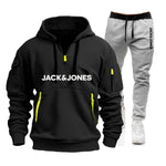 2 Packs 2026 Autumn Winter Men's Sportswear Set, Hoodie + Fitness Jogging Pants for Each Set-AMAZON FACTORY