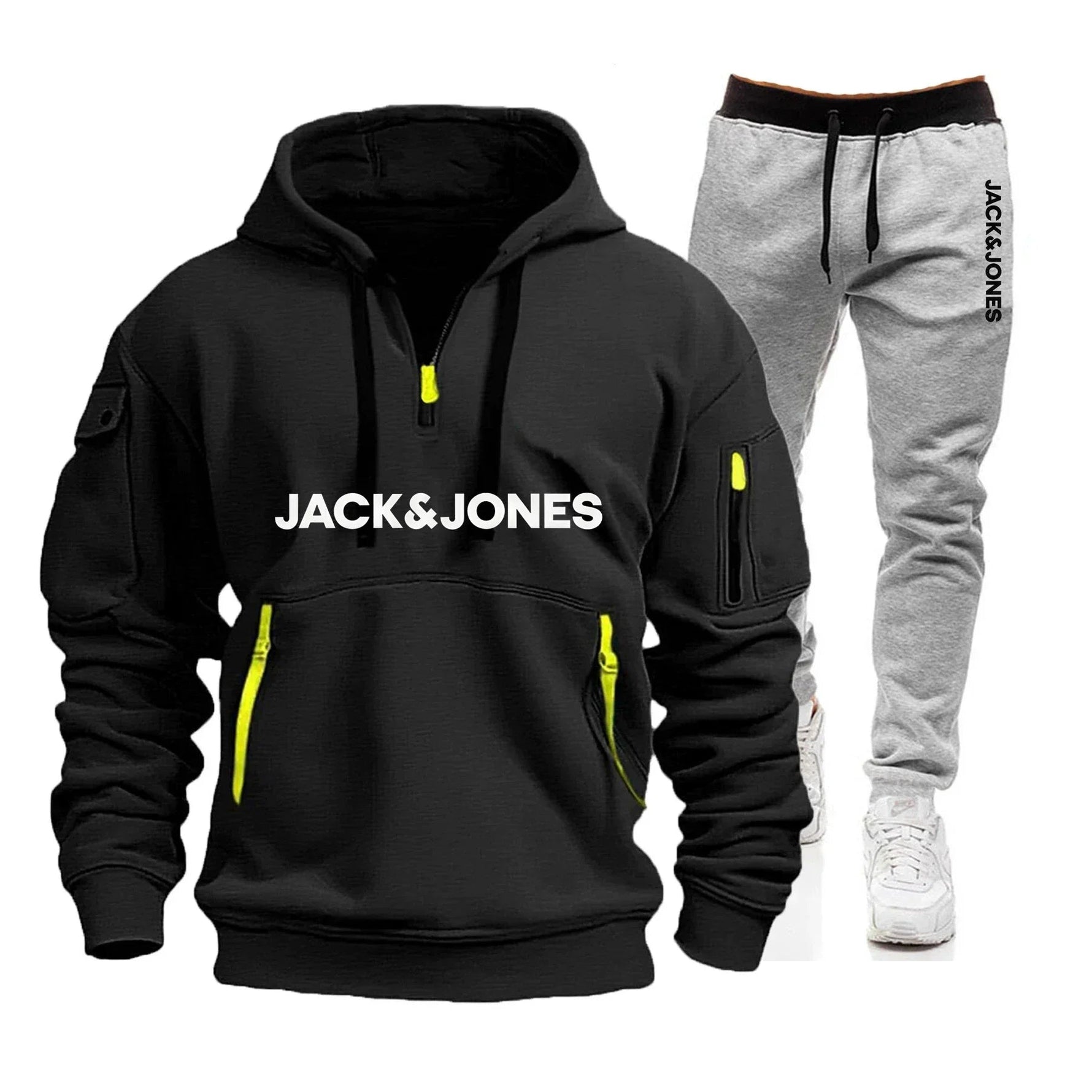 2 Packs 2026 Autumn Winter Men's Sportswear Set, Hoodie + Fitness Jogging Pants for Each Set-AMAZON FACTORY