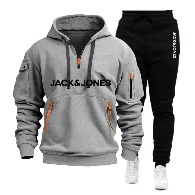 2 Packs 2026 Autumn Winter Men's Sportswear Set, Hoodie + Fitness Jogging Pants for Each Set-AMAZON FACTORY