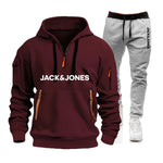 2 Packs 2026 Autumn Winter Men's Sportswear Set, Hoodie + Fitness Jogging Pants for Each Set-AMAZON FACTORY
