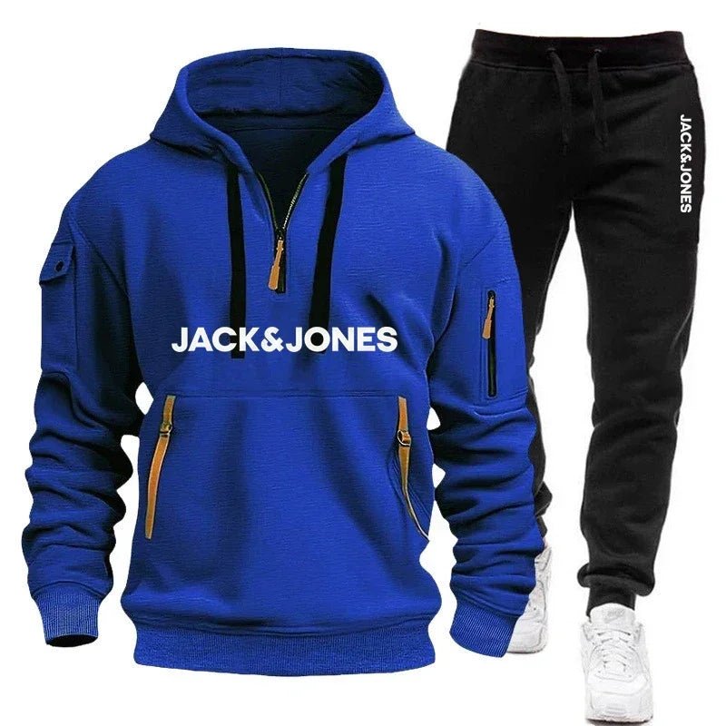 2 Packs 2026 Autumn Winter Men's Sportswear Set, Hoodie + Fitness Jogging Pants for Each Set-AMAZON FACTORY