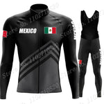 2023 Mexico Team Cycling Jersey Set Summer National Mens Long Sleeve Black Clothing Suit MTB Bike Road Pants Bib Maillot-AMAZON FACTORY