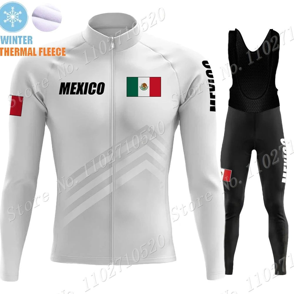 2023 Mexico Team Cycling Jersey Set Summer National Mens Long Sleeve Black Clothing Suit MTB Bike Road Pants Bib Maillot-AMAZON FACTORY