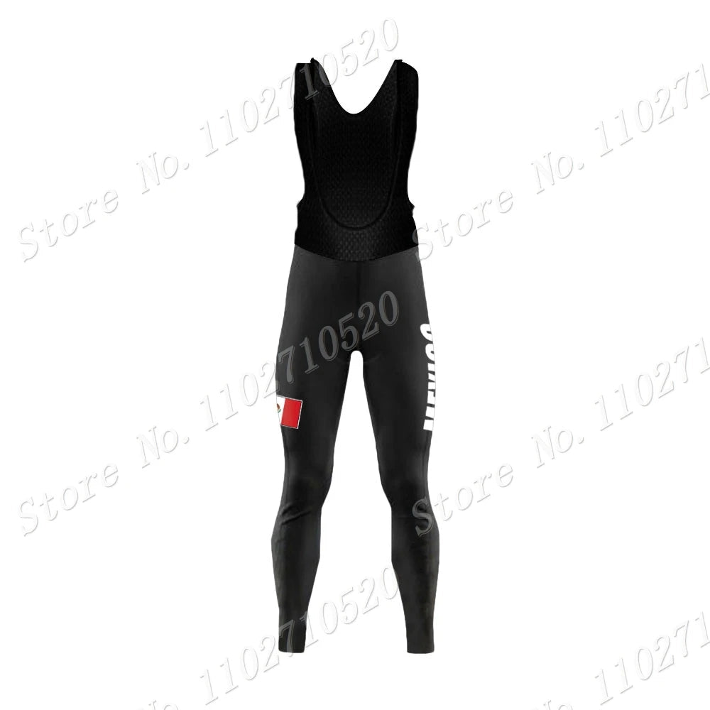 2023 Mexico Team Cycling Jersey Set Summer National Mens Long Sleeve Black Clothing Suit MTB Bike Road Pants Bib Maillot-AMAZON FACTORY