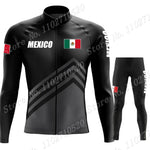 2023 Mexico Team Cycling Jersey Set Summer National Mens Long Sleeve Black Clothing Suit MTB Bike Road Pants Bib Maillot-AMAZON FACTORY