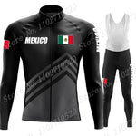 2023 Mexico Team Cycling Jersey Set Summer National Mens Long Sleeve Black Clothing Suit MTB Bike Road Pants Bib Maillot-AMAZON FACTORY