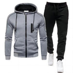 2024 New Men's Autumn Winter Sets Zipper Hoodie+Pants Pieces Casual Tracksuit Male Sportswear Brand Clothing Sweat Suit S-XXXXL-AMAZON FACTORY