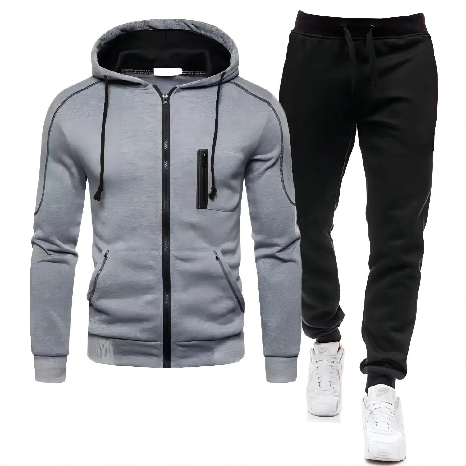 2024 New Men's Autumn Winter Sets Zipper Hoodie+Pants Pieces Casual Tracksuit Male Sportswear Brand Clothing Sweat Suit S-XXXXL-AMAZON FACTORY