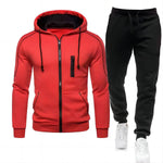 2024 New Men's Autumn Winter Sets Zipper Hoodie+Pants Pieces Casual Tracksuit Male Sportswear Brand Clothing Sweat Suit S-XXXXL-AMAZON FACTORY