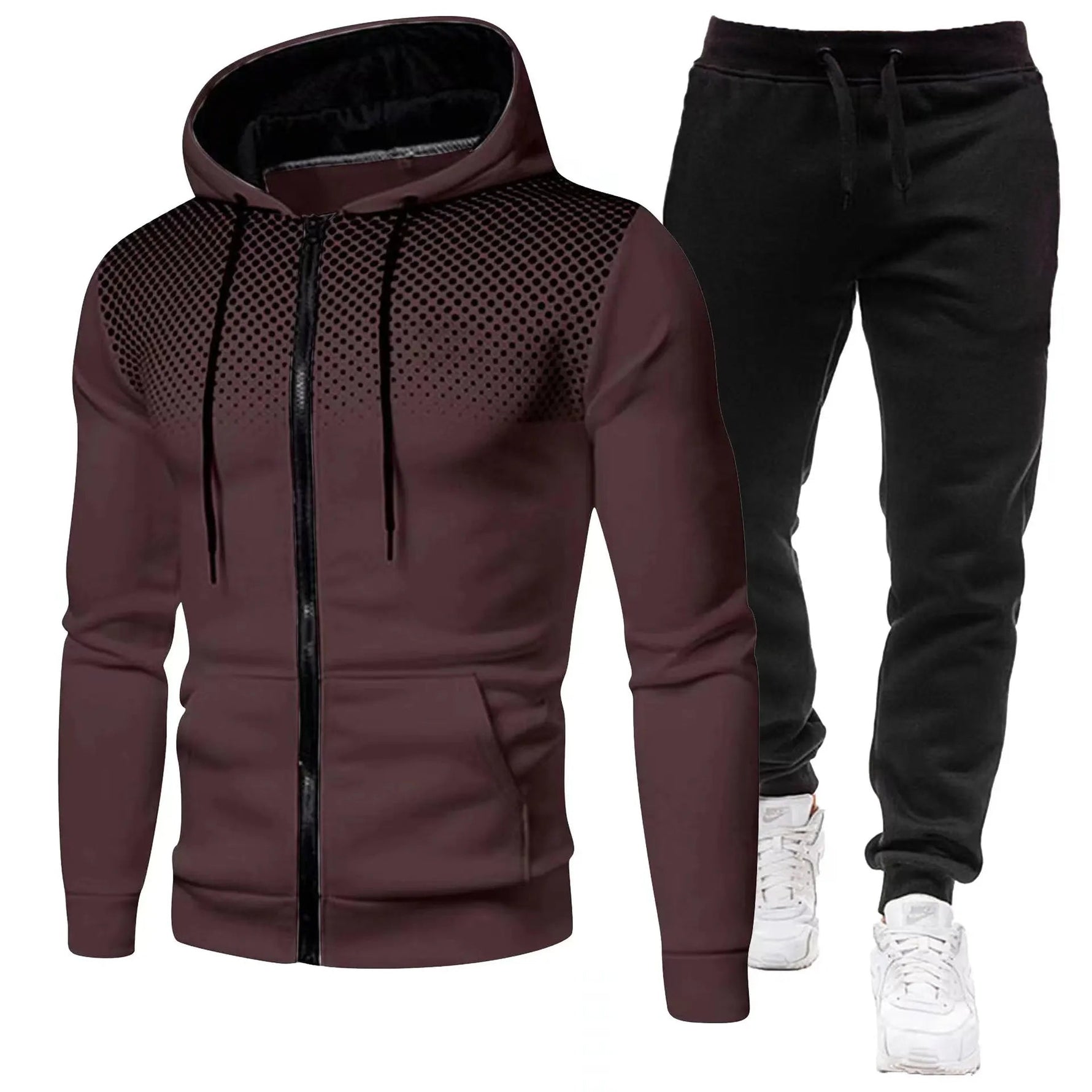 2024 New Men's Autumn Winter Sets Zipper Hoodie+Pants Pieces Casual Tracksuit Male Sportswear Brand Clothing Sweat Suit S-XXXXL-AMAZON FACTORY