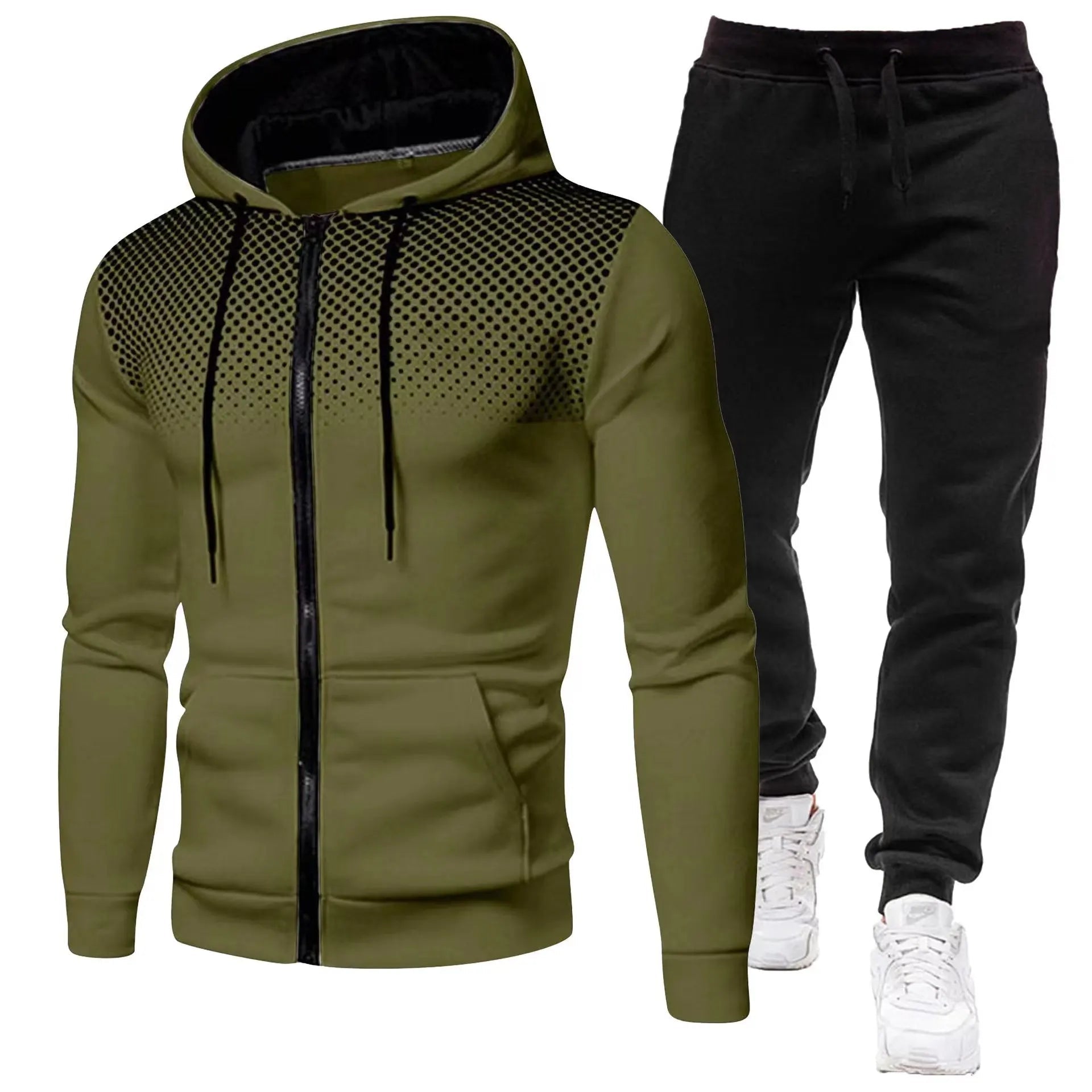 2024 New Men's Autumn Winter Sets Zipper Hoodie+Pants Pieces Casual Tracksuit Male Sportswear Brand Clothing Sweat Suit S-XXXXL-AMAZON FACTORY