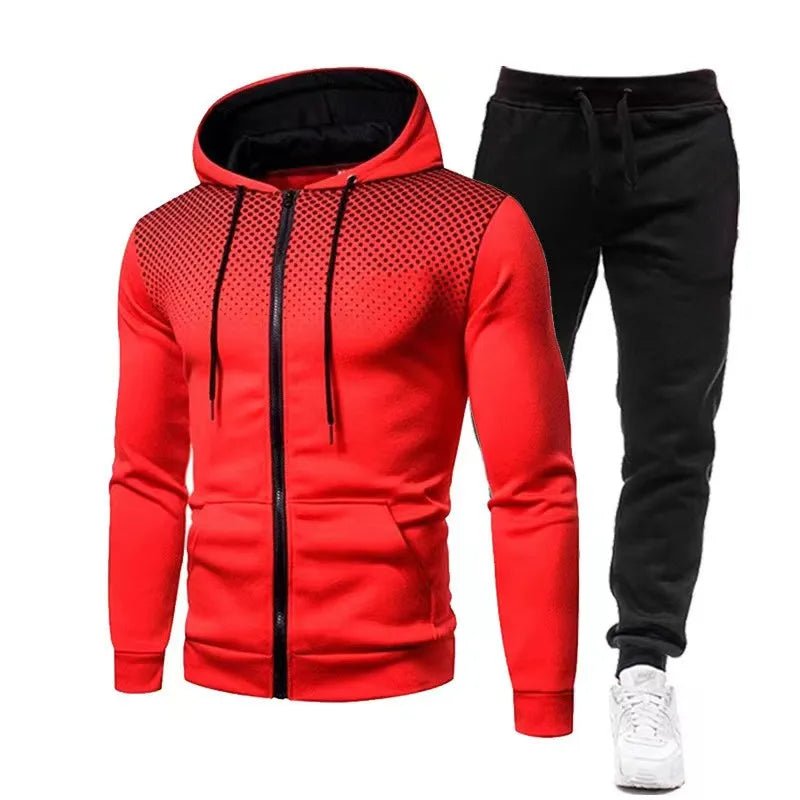 2024 New Men's Autumn Winter Sets Zipper Hoodie+Pants Pieces Casual Tracksuit Male Sportswear Brand Clothing Sweat Suit S-XXXXL-AMAZON FACTORY