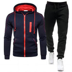 2024 New Men's Autumn Winter Sets Zipper Hoodie+Pants Pieces Casual Tracksuit Male Sportswear Brand Clothing Sweat Suit S-XXXXL-AMAZON FACTORY