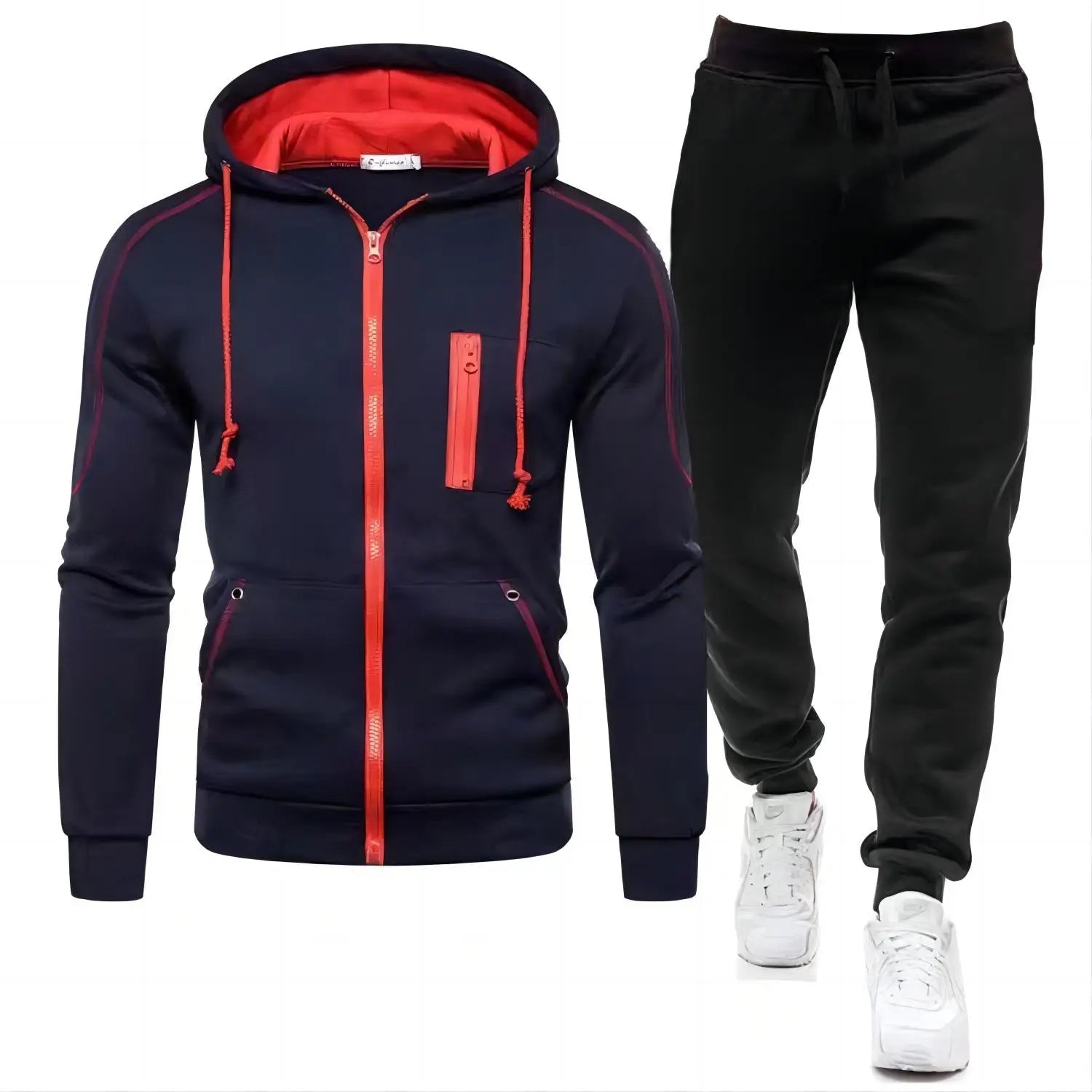 2024 New Men's Autumn Winter Sets Zipper Hoodie+Pants Pieces Casual Tracksuit Male Sportswear Brand Clothing Sweat Suit S-XXXXL-AMAZON FACTORY