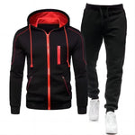 2024 New Men's Autumn Winter Sets Zipper Hoodie+Pants Pieces Casual Tracksuit Male Sportswear Brand Clothing Sweat Suit S-XXXXL-AMAZON FACTORY