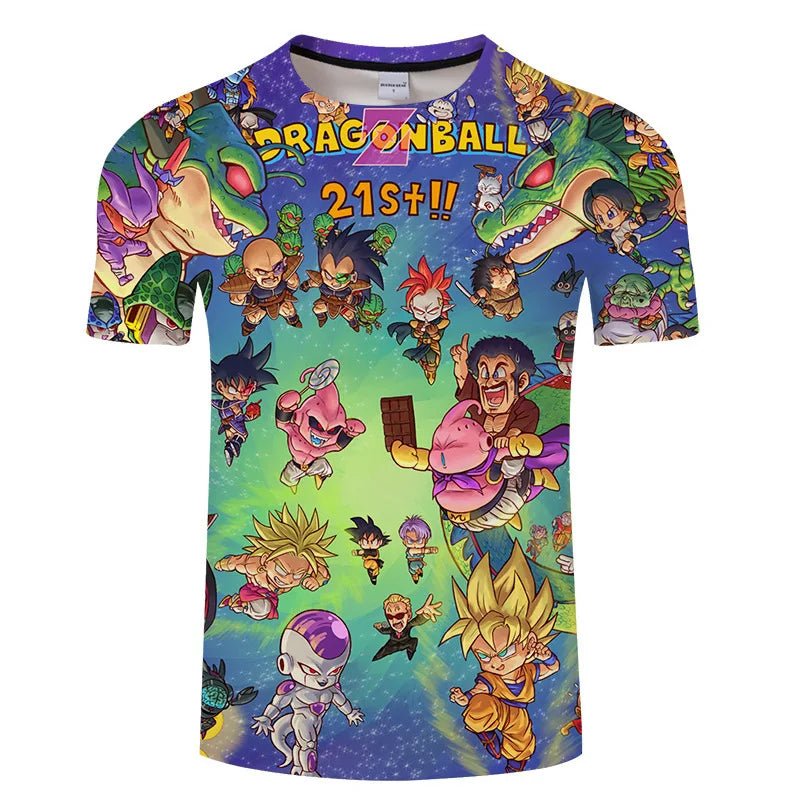 2025 Anime Dragon Ball 3D Print Round Neck Men Sport T Shirt Fashion Son Goku Vegeta Short Sleeve Children Unisex Tee Y2k Tops-AMAZON FACTORY