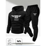 2025 Men's Casual Sports Suit with Hoodie and Sweatpants for Autumn and Winter Outdoor Sports Fashion Men's Clothing.-AMAZON FACTORY
