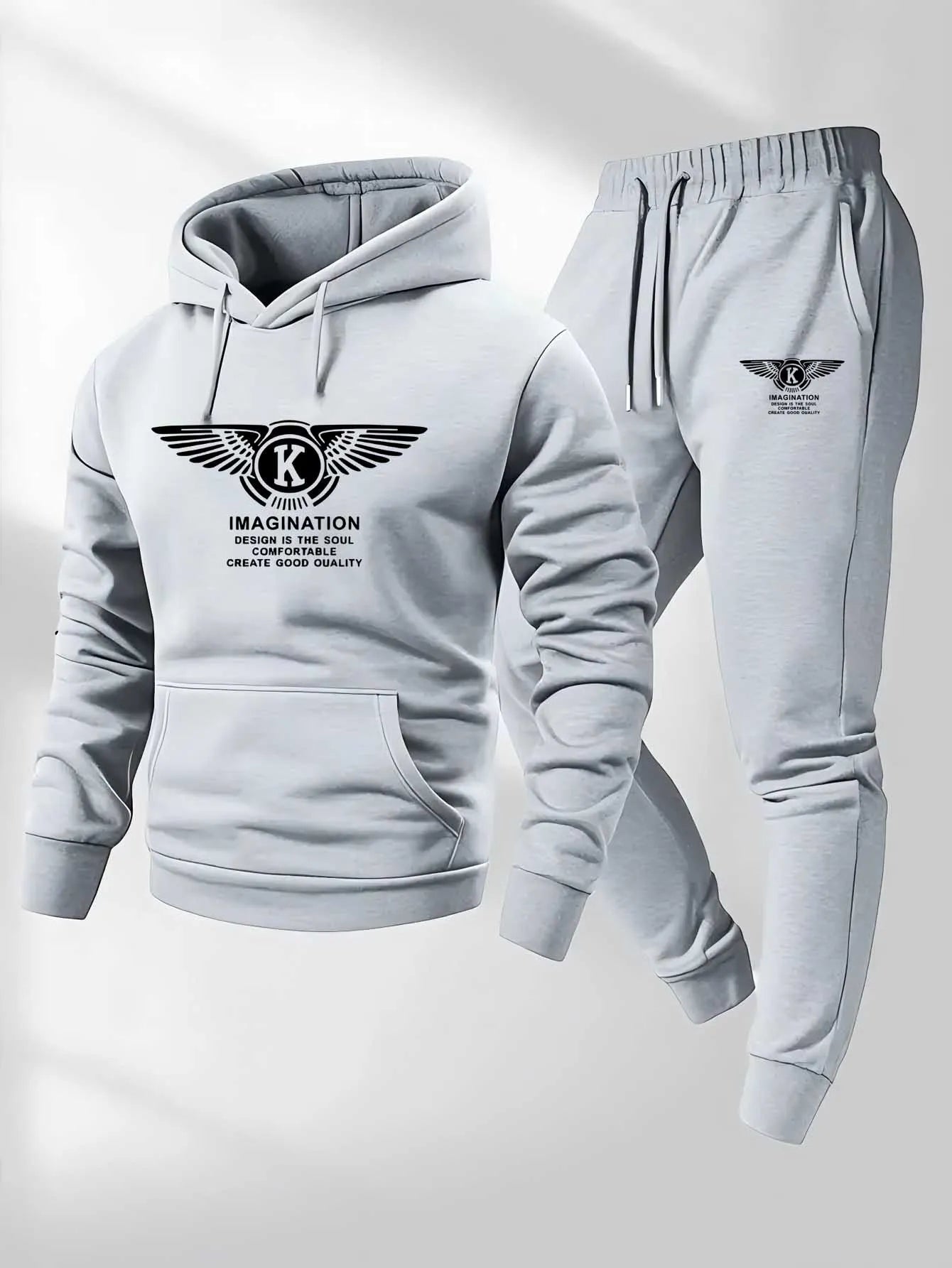 2025 Men's Casual Sports Suit with Hoodie and Sweatpants for Autumn and Winter Outdoor Sports Fashion Men's Clothing.-AMAZON FACTORY