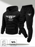 2025 Men's Casual Sports Suit with Hoodie and Sweatpants for Autumn and Winter Outdoor Sports Fashion Men's Clothing.-AMAZON FACTORY