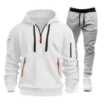 2025 men's spring and autumn sports hoodie set, men's zipper hooded sweatshirt set, sweatshirt set, sweatpants two-piece set-AMAZON FACTORY